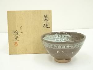 JAPANESE TEA CEREMONY / TEA BOWL  MISHIMA CHAWAN / 
